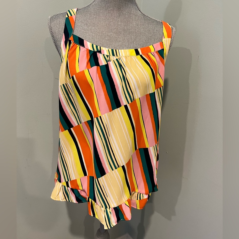 Colorful, silky top by Cabi